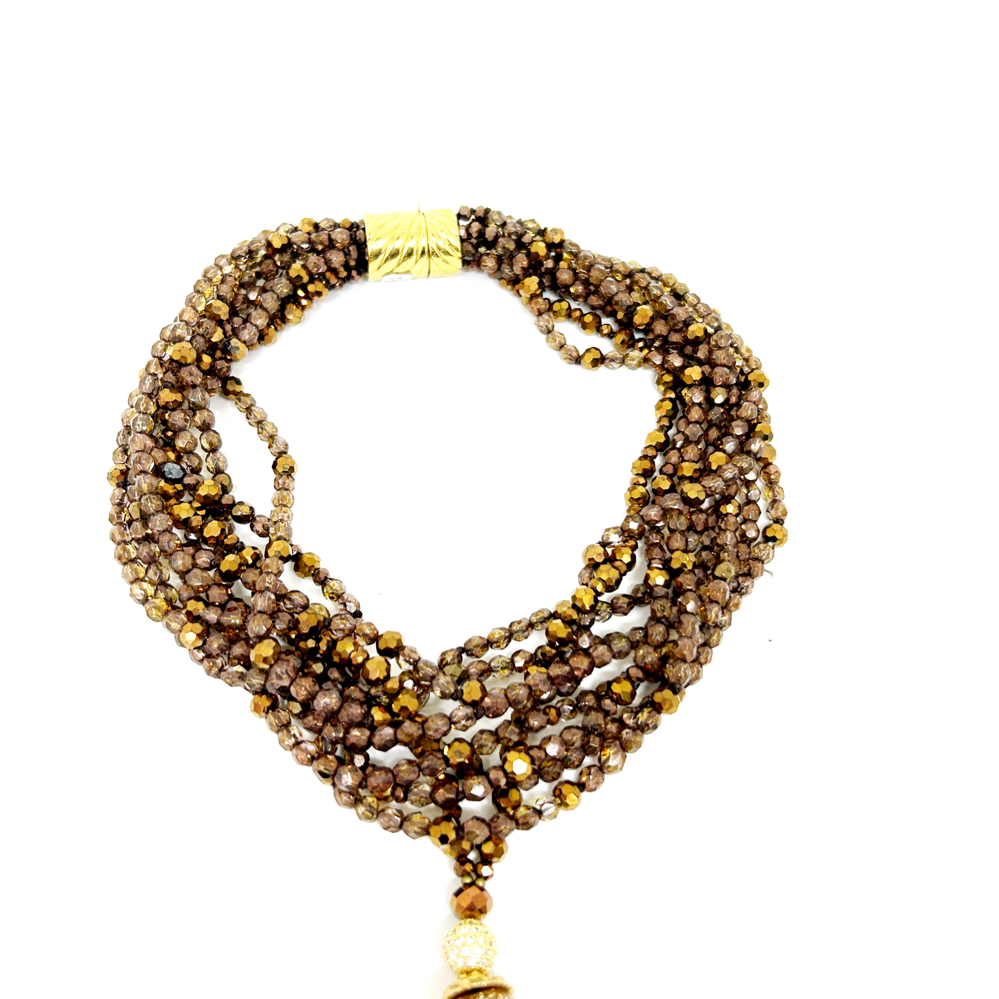 Collar de cristal bronce