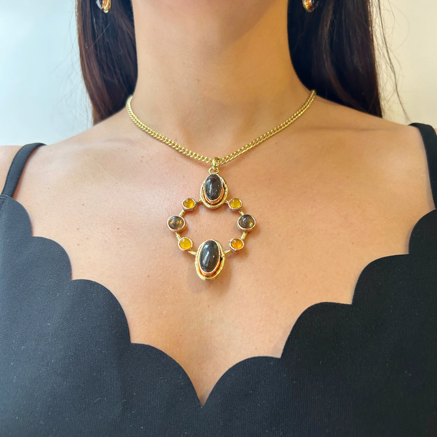 Collar dije multiples piedras