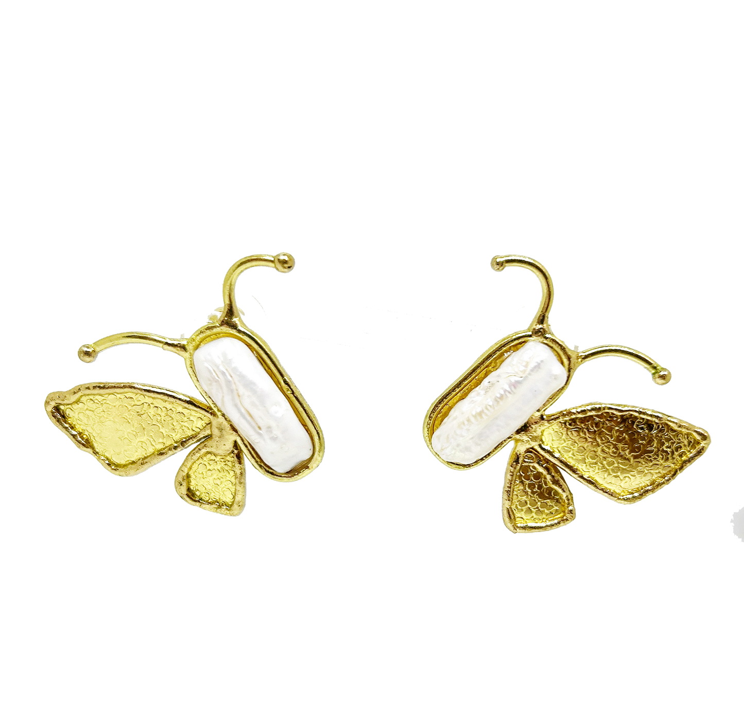 Aros mariposa con perla