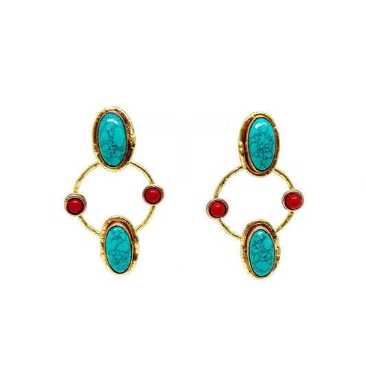 Aros geométricos con piedras naturales