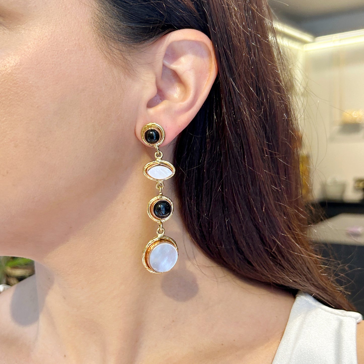 Aros largos de piedras