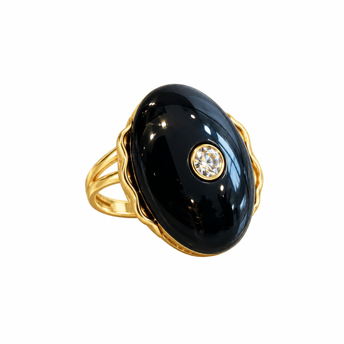 Anillo resina con cristal