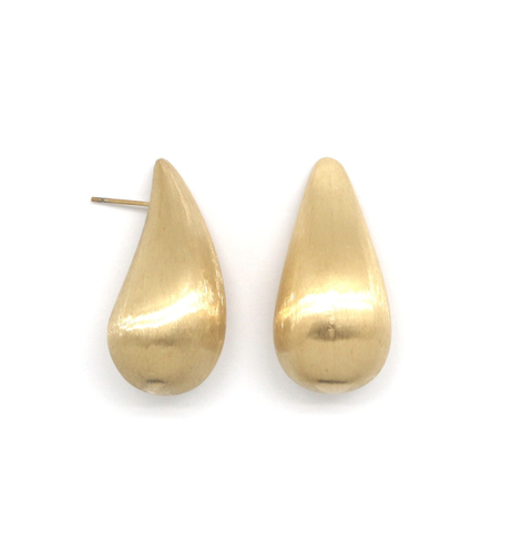 Aros gota dorado mate