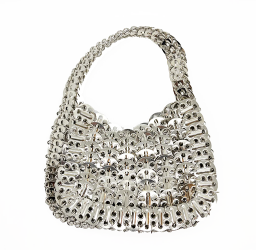 Bolso chapitas plateado