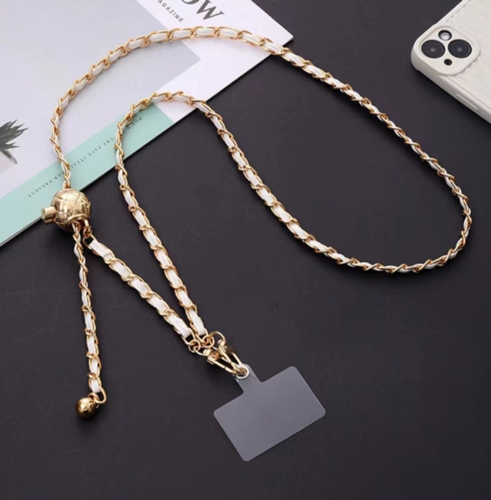 Corra para celular cadena y gamuza