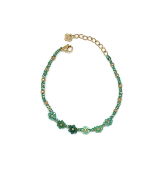 Pulsera florcitas  de piedras naturales