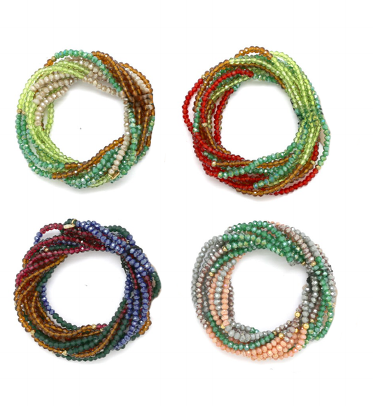Conjunto pulseras de cristales de color