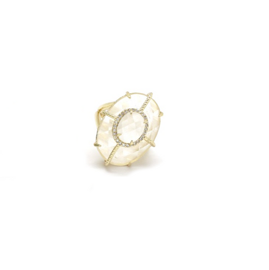 anillo cuarzo blanco 
