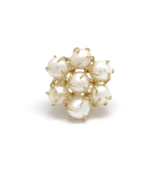 anillo flor de perlas