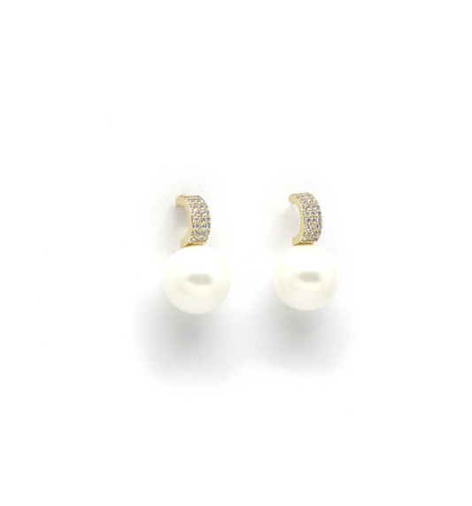 argollas de zirconia con perla 