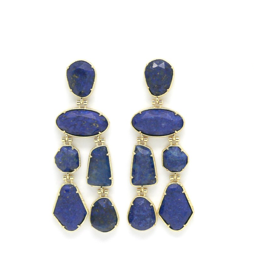 aros lapizlazuli y acero 
