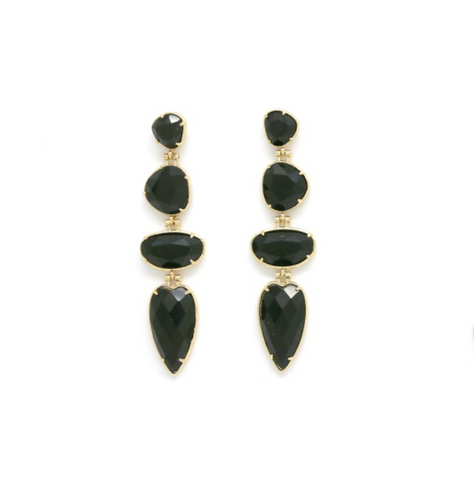 Aros piedras negras y acero