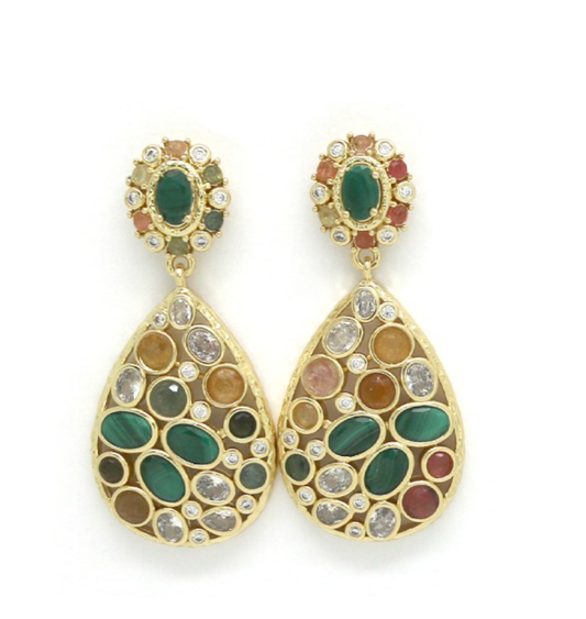 Aros gota combinacion de piedras