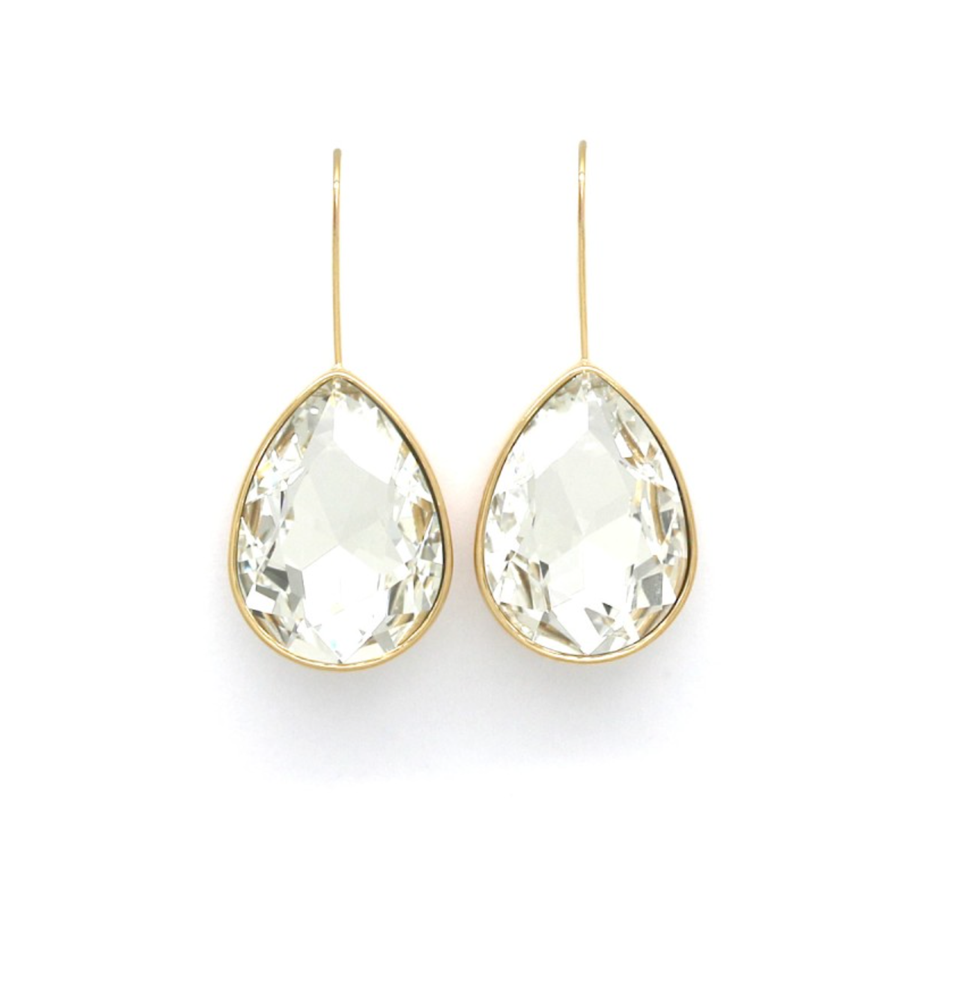 aros de gota con cristal 
