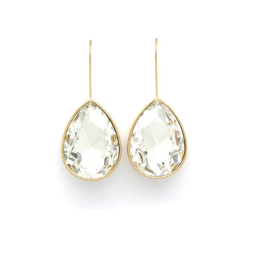 aros de gota con cristal 
