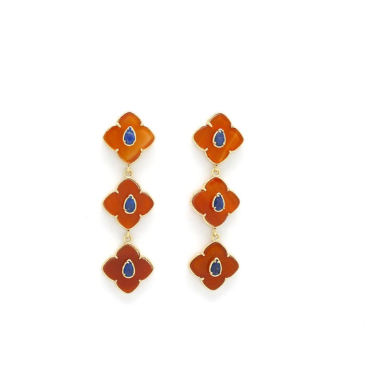 aros cornalina y lapislazuli 