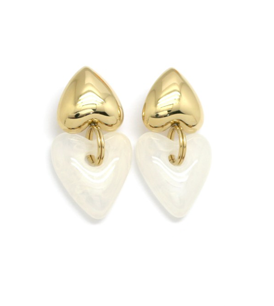 aros de resina blancos de corazon