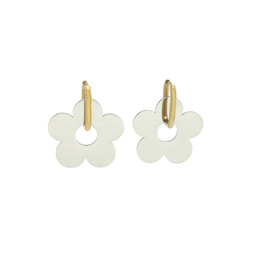aros con dije de flores