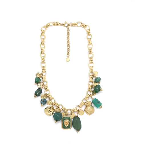 collar multi dijes verde
