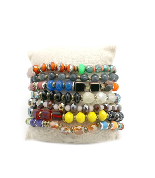 Pulsera multicolor de cristales