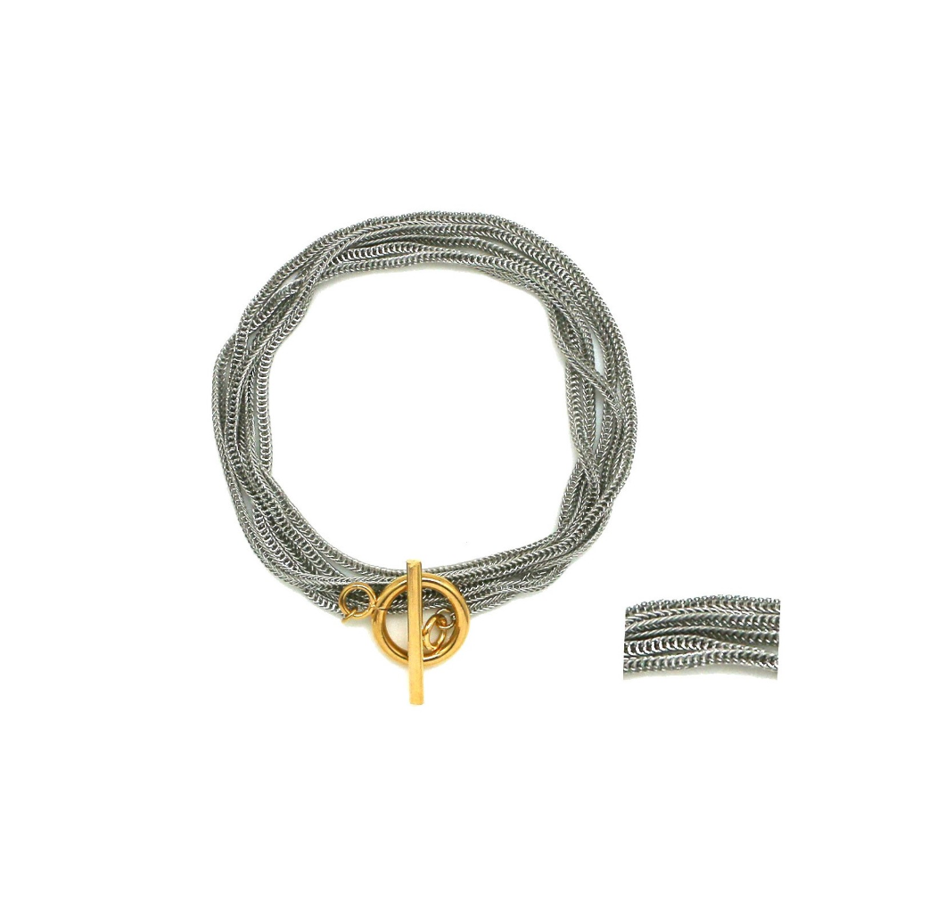 Collar  multiuso de cadena con cierre dorado