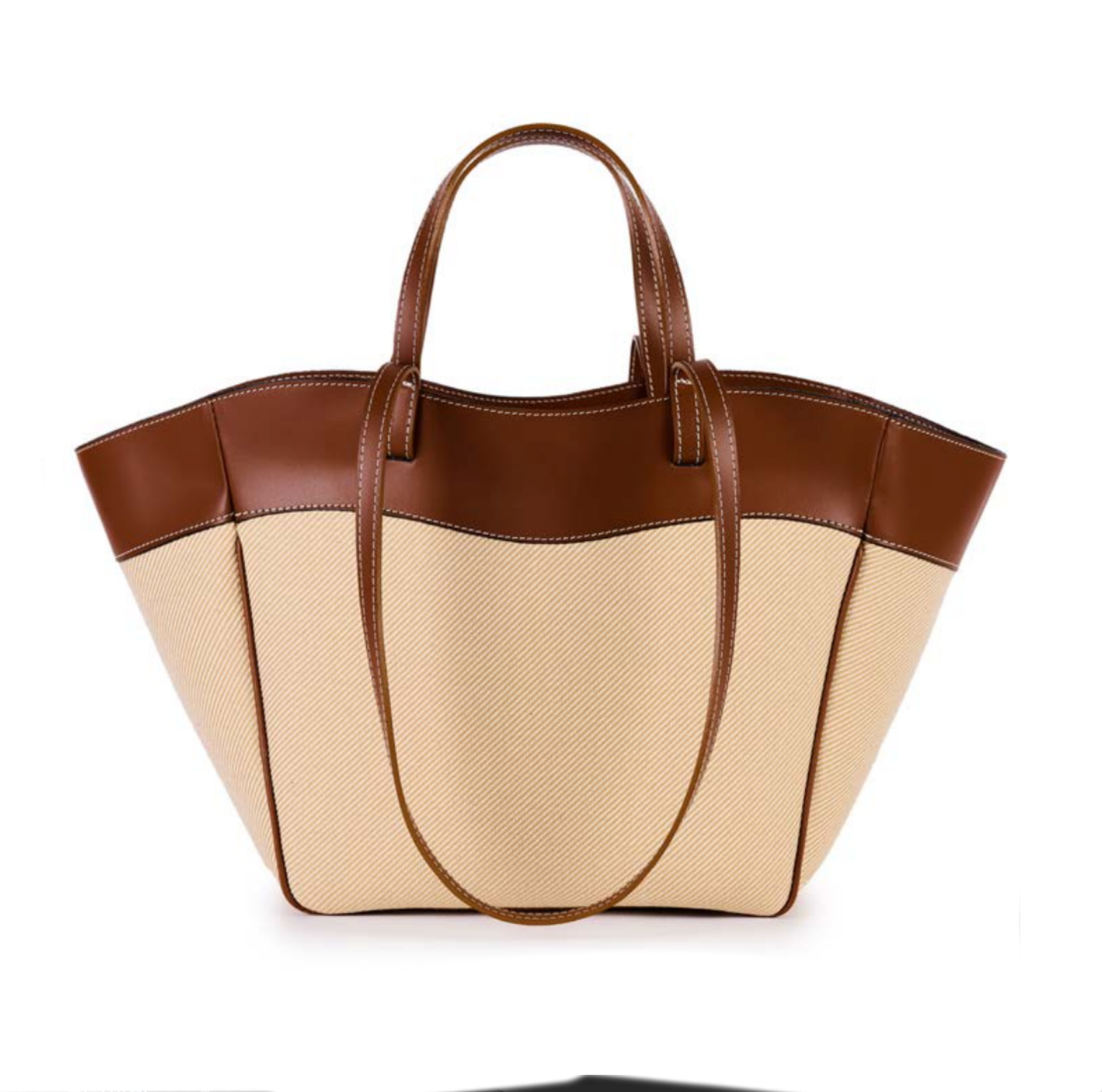 Bolso de jacquard y cuero