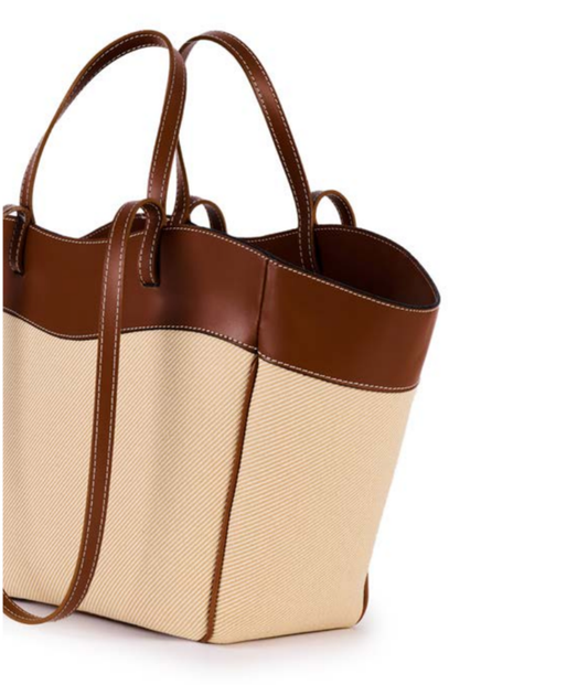 Bolso de jacquard y cuero