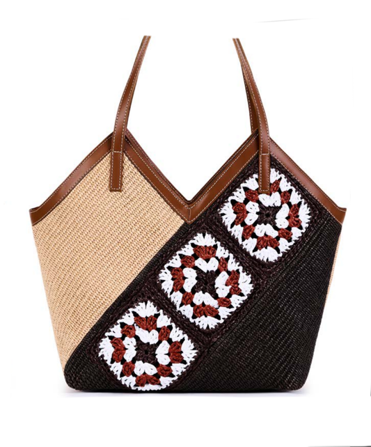 Bolso rafia combinado