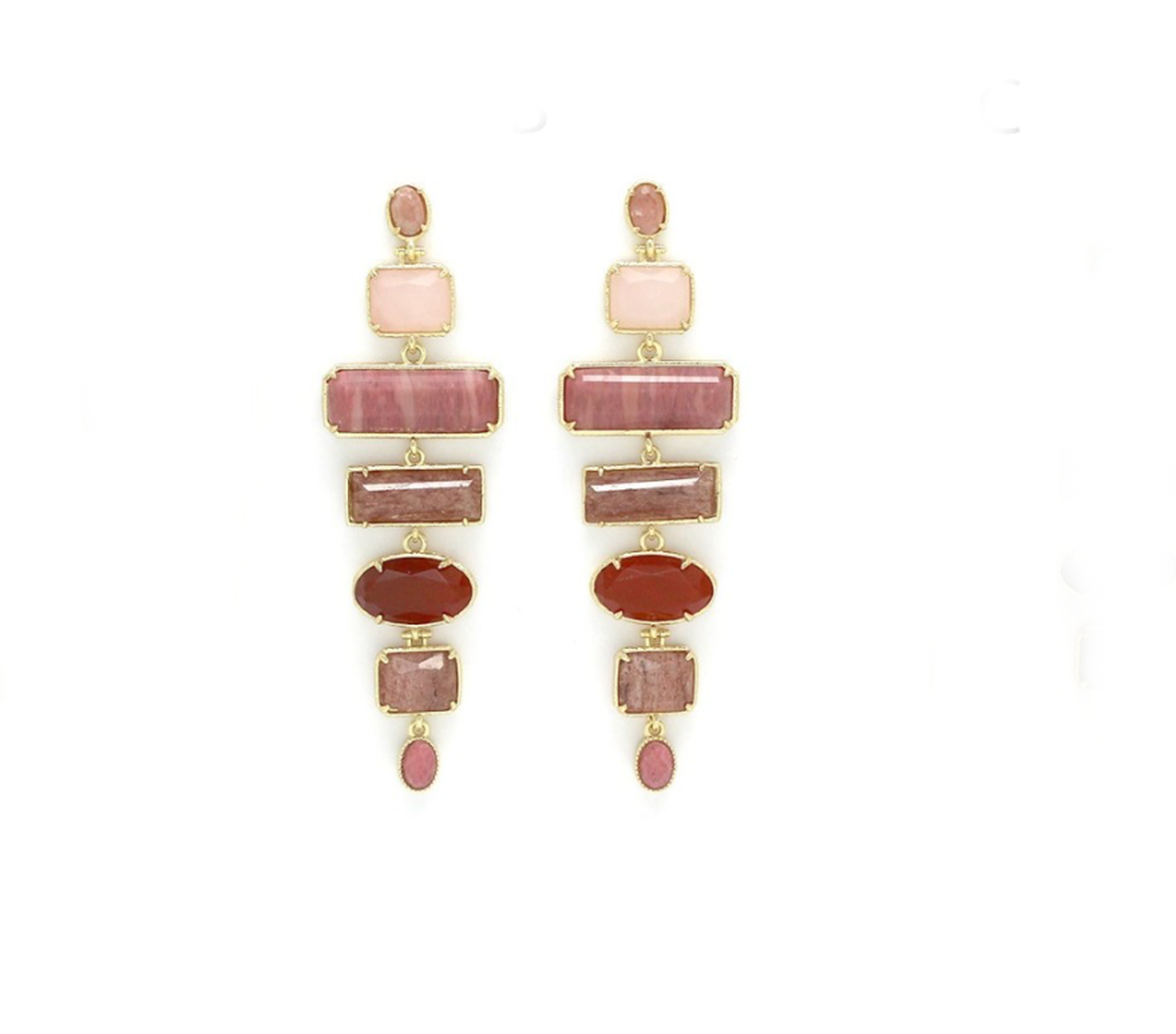Aros piedra natural rosa