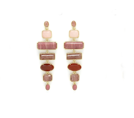 Aros piedra natural rosa