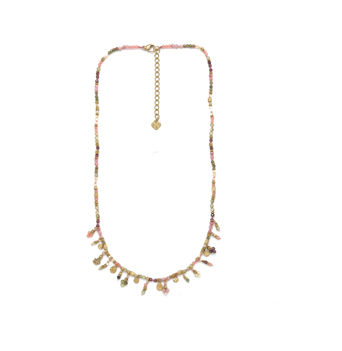 collar dijes piedra natural 
