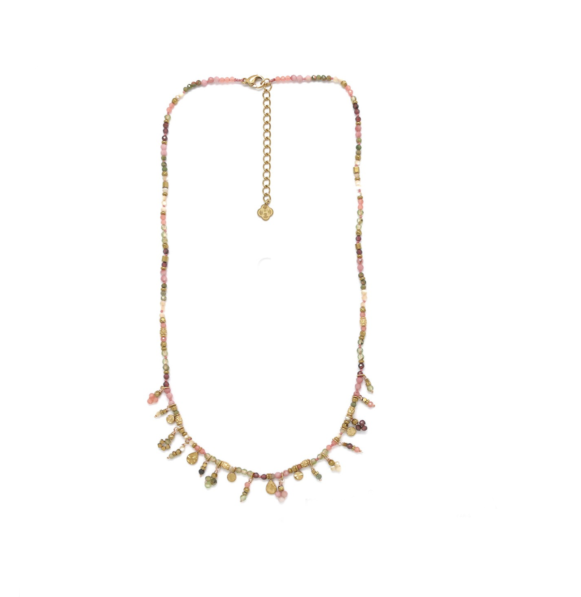 collar dijes piedra natural 