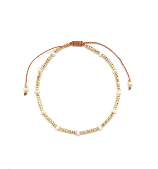 Pulsera mostacillas y perla