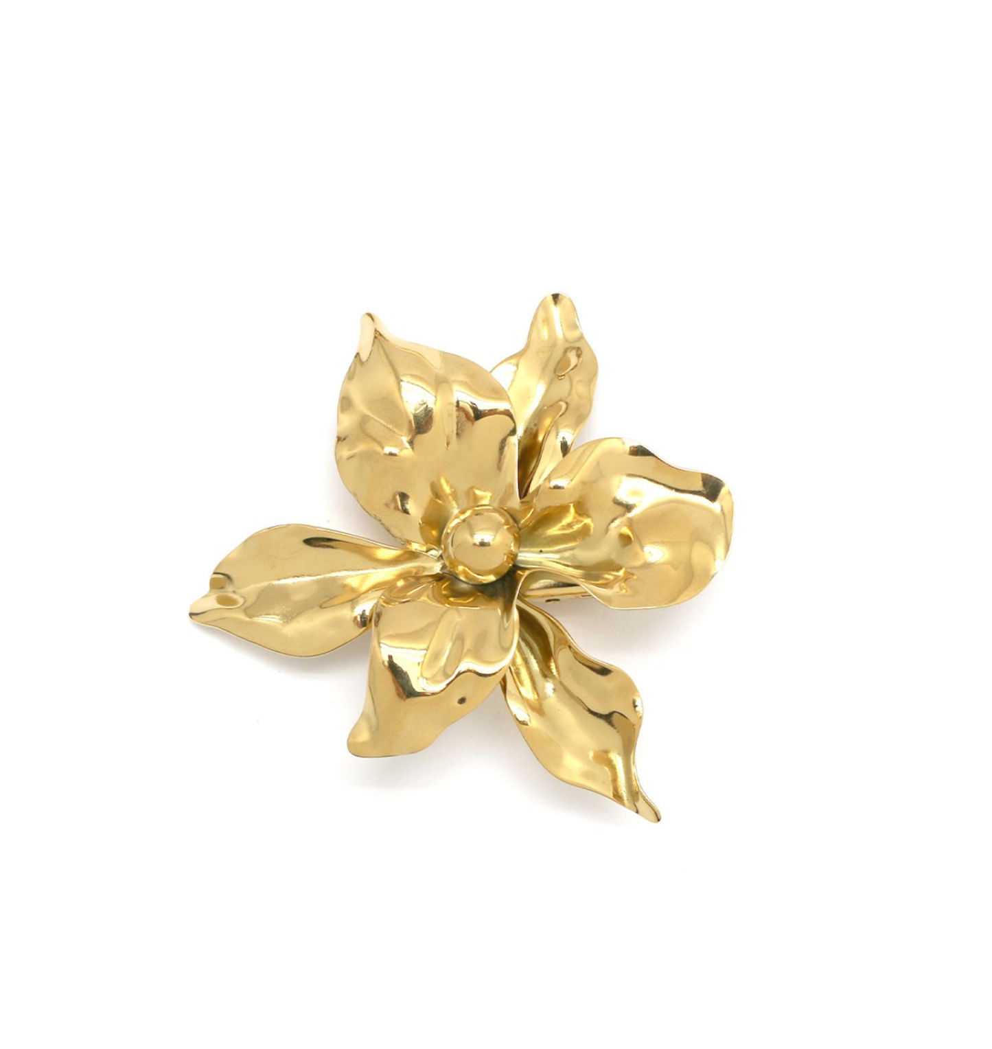 broche de flor dorada 