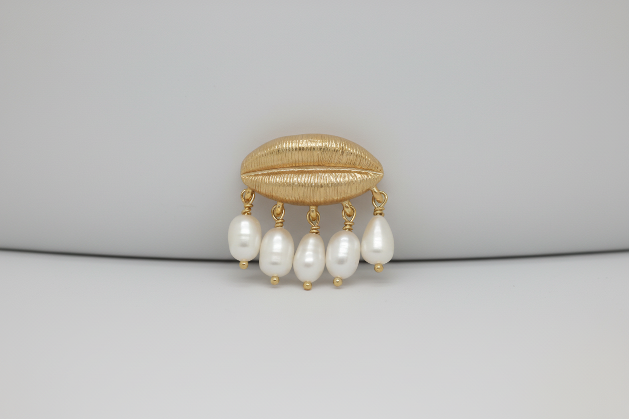 Broche boca con perlas