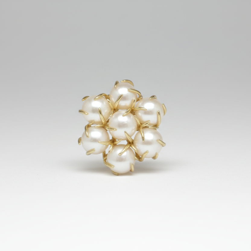 Broche flor perlas barrocas