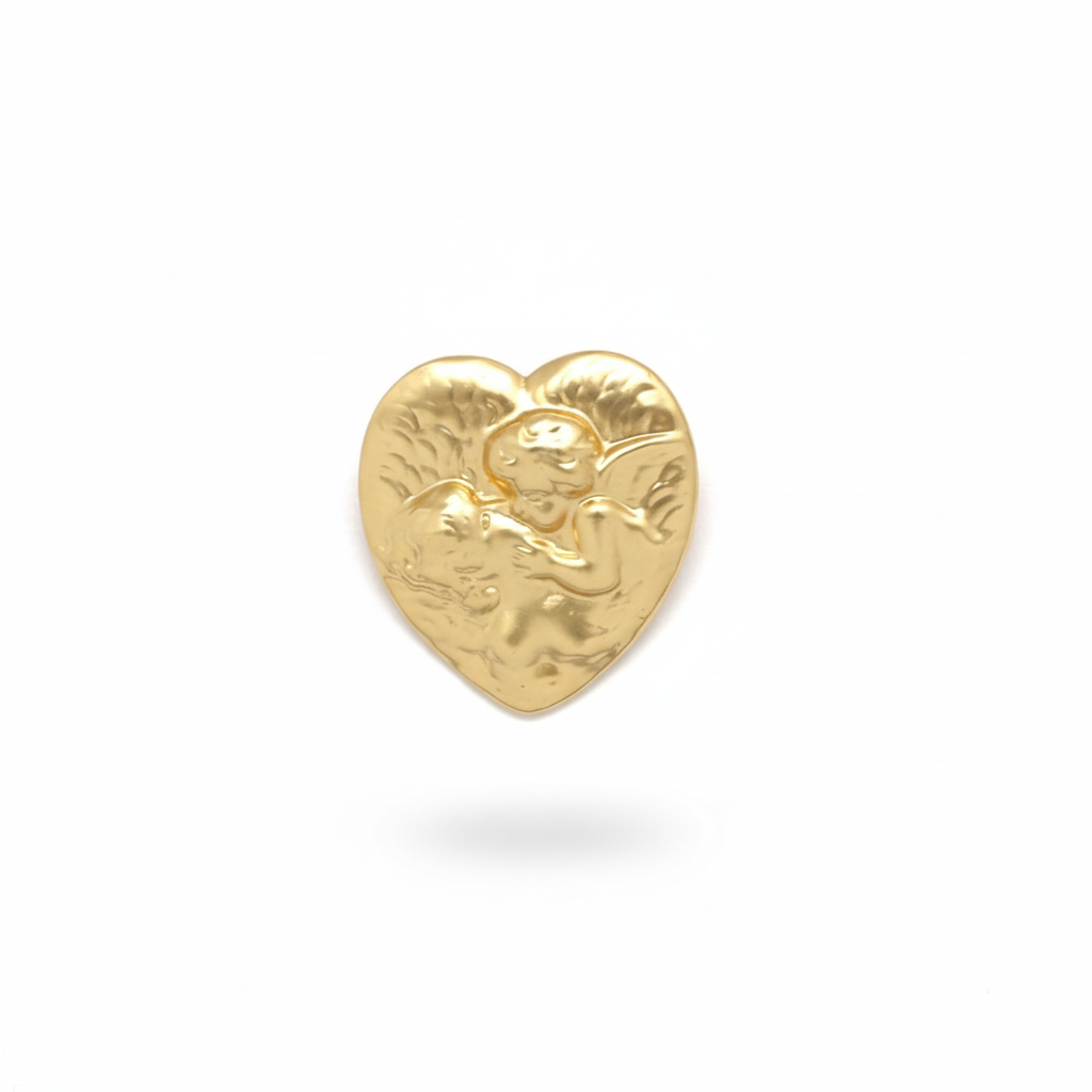 broche de corazón con ángeles