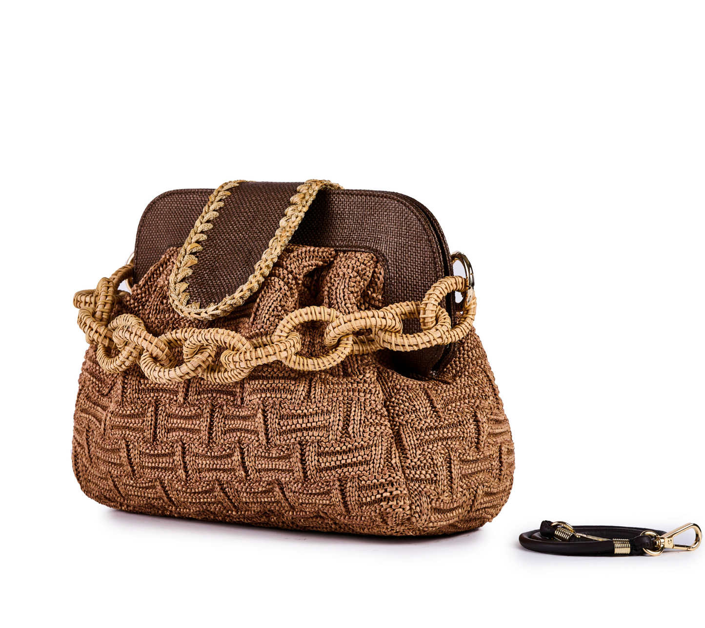 Bolso en rafia jacquard