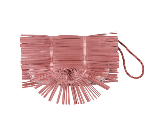 Bolso de seda plisado rosa