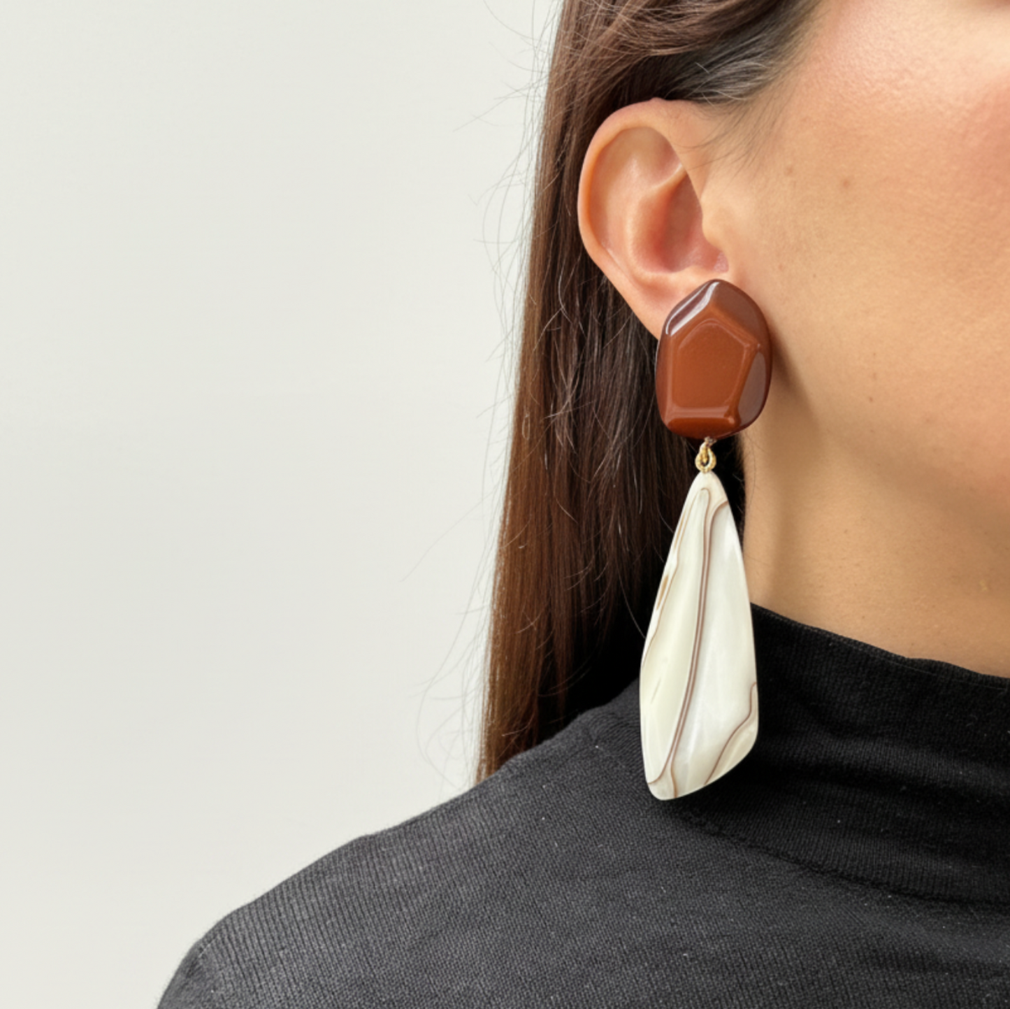 aros de resina marron y blanco 