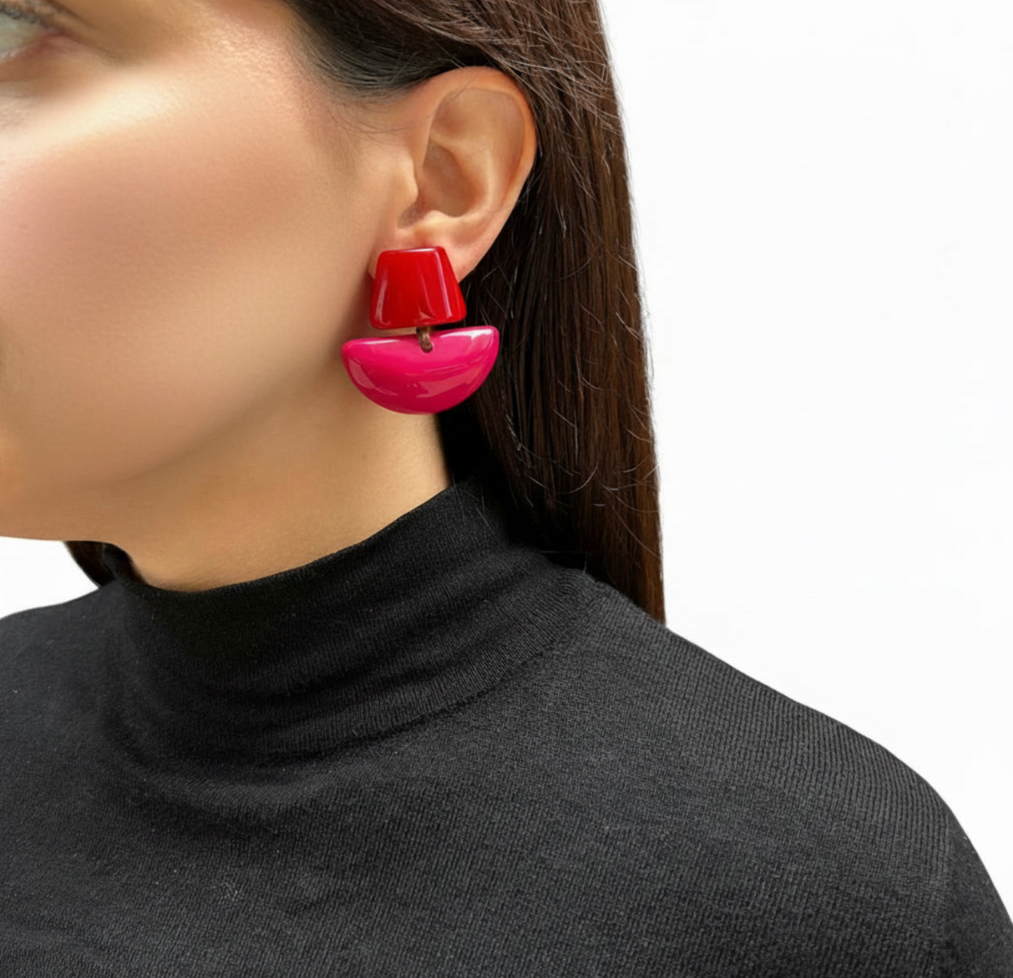 aros fucsia y rojo 