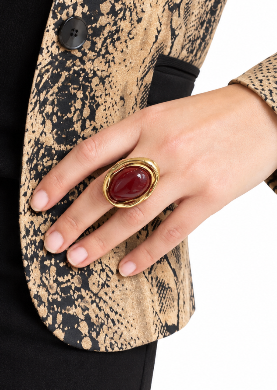 Anillo reborde dorado