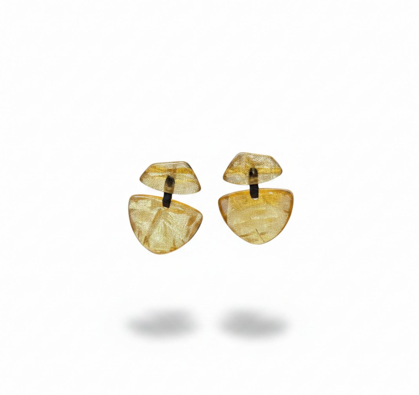aros de resina dorados y trasnaprntes 