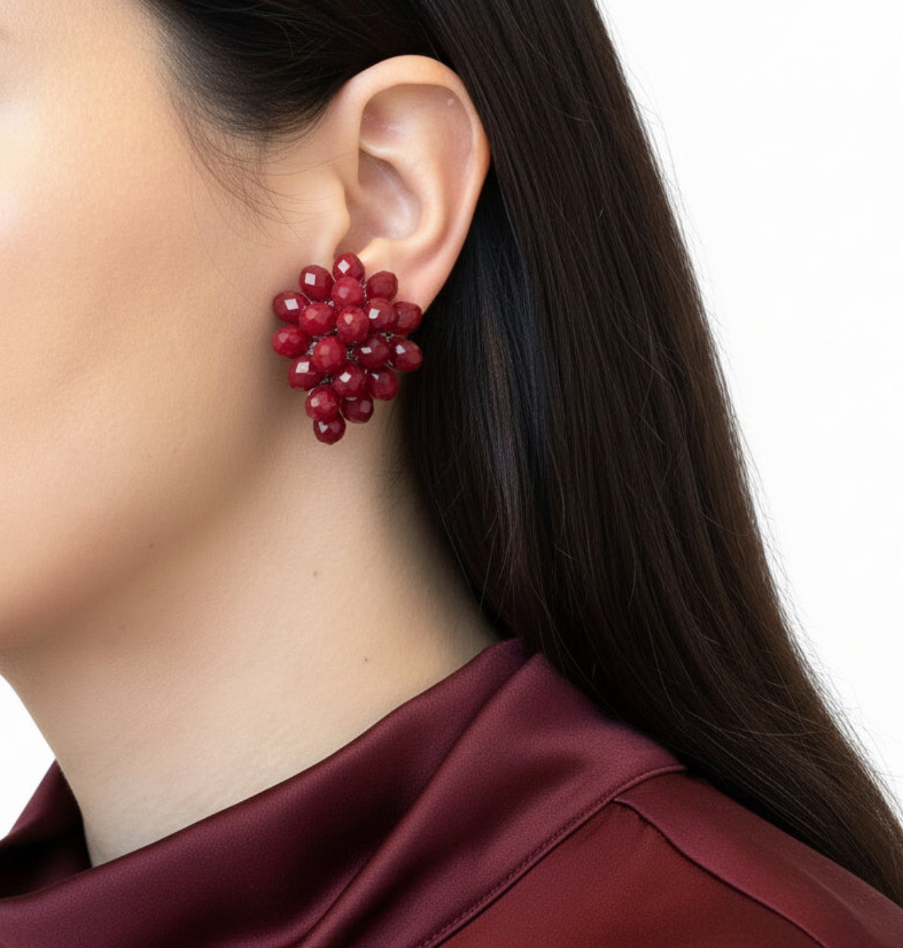 Aros cortos cristal con volumen