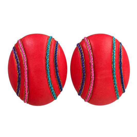 Aros rojos ovalados