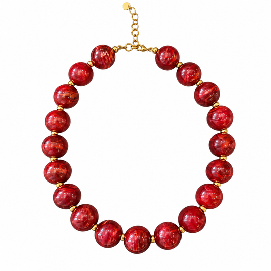 Collar esferas pequeñas marmoladas