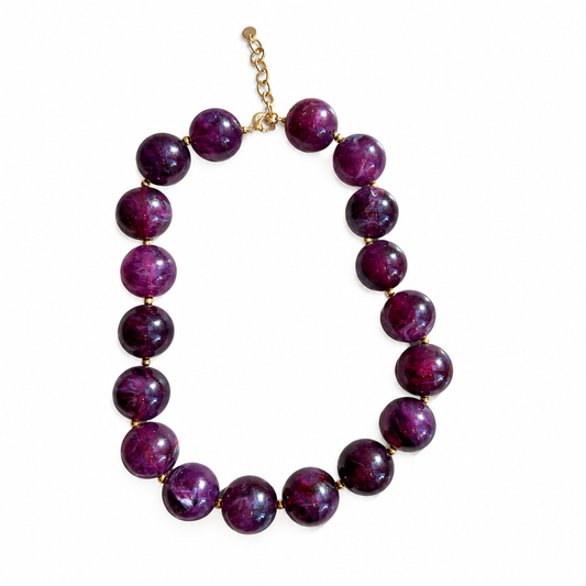 Collar esferas marmolado
