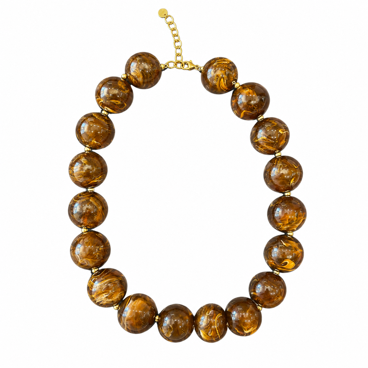 Collar esferas marmolado