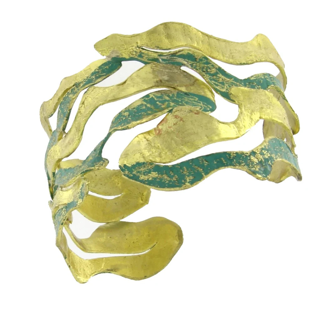 Brazalete dorado y turquesa