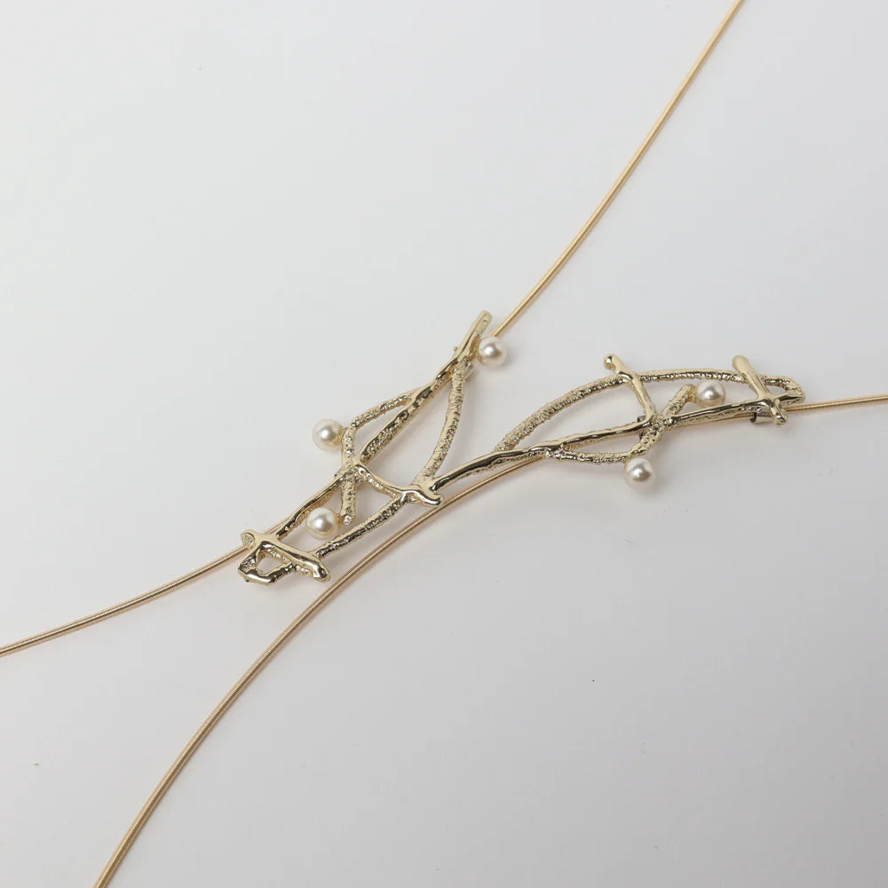 Collar irregular con perla